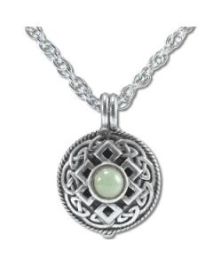Diffuser Pendant Necklaces Celtic Green Amazonite Antiquity